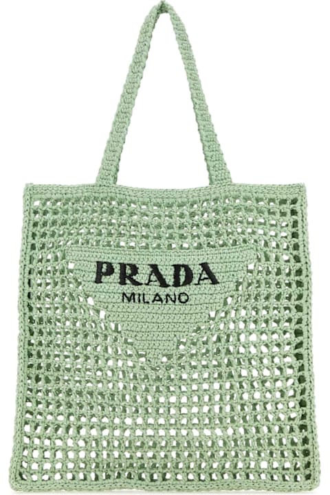 Sale for Women Prada Mint Green Raffia Shopping Bag