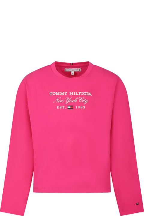 Tommy Hilfiger T-Shirts & Polo Shirts for Girls Tommy Hilfiger Pink T-shirt For Girl With Logo