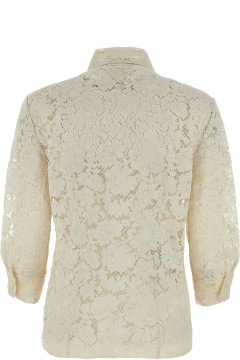 Clothing for Women Prada Ivory Lace Shirt