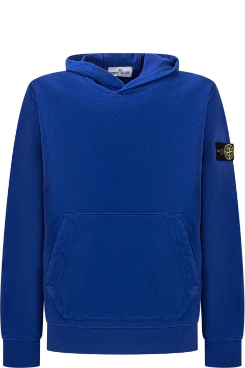 Fashion for Boys Stone Island Compass-patch Long-sleeved Hoodie