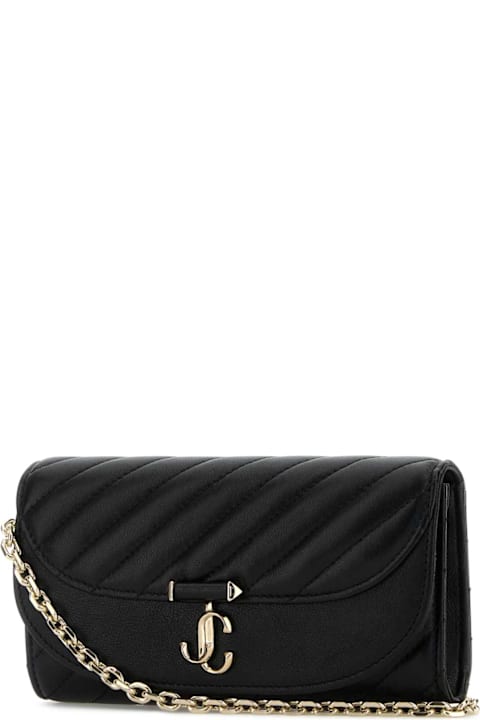 Jimmy Choo Bags for Women Jimmy Choo Black Leather Avn Curve Wallet