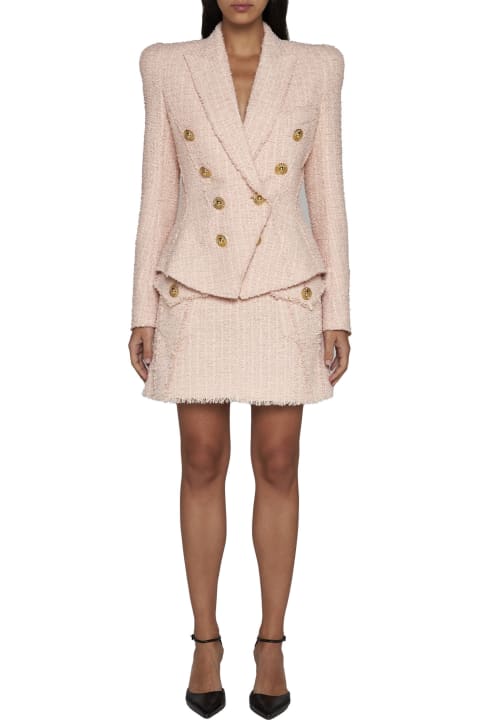 Coats & Jackets for Women Balmain Tweed Mini Skirt