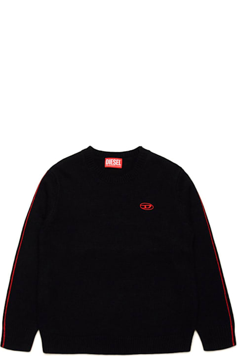 Diesel for Kids Diesel Oval-d Logo Embroidered Knit Jumper