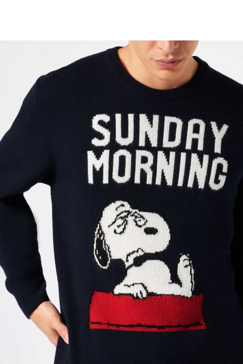 MC2 Saint Barth for Men MC2 Saint Barth Man Sweater With Snoopy Sunday Morning Print | Snoopy - Peanuts Special Edition