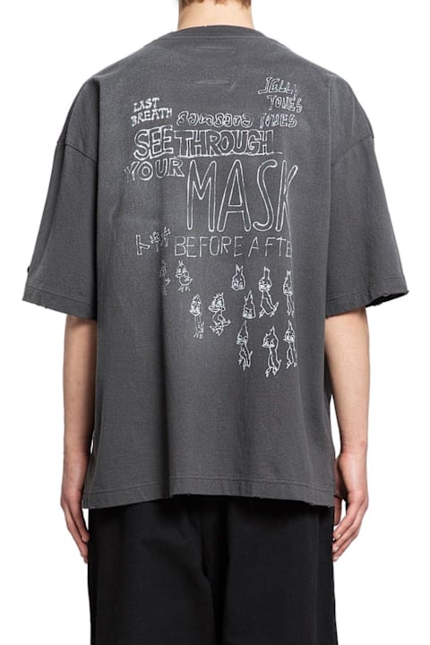 Mihara Yasuhiro for Men Mihara Yasuhiro Duck Printed Distressed T-shirt