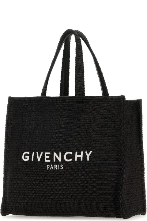 Totes Sale for Women Givenchy Black Raffia Medium G-tote Shopping Bag