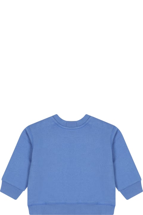 Topwear for Baby Girls Ralph Lauren Light Blue Sweatshirt For Baby Boy With Polo Bear