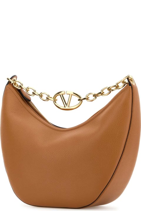 Homeware Valentino Garavani Camel Leather Medium Hobo Vlogo Moon Handbag