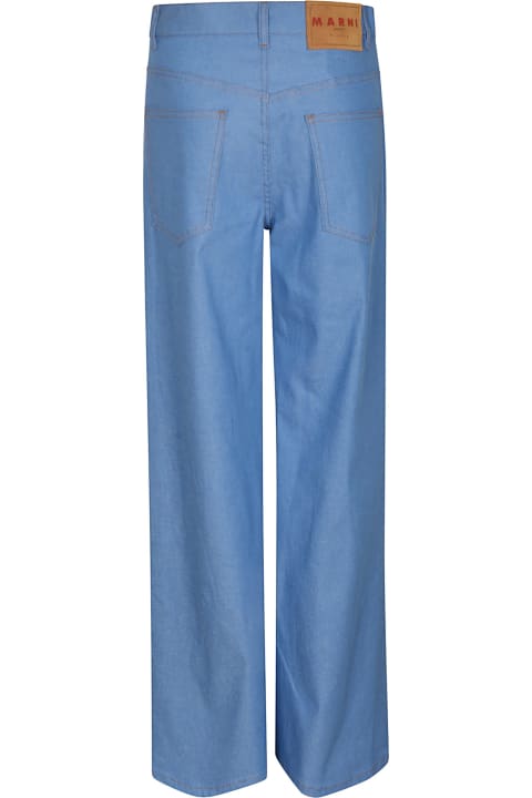 Marni for Women Marni Blue Denim Stretch Flared Trousers