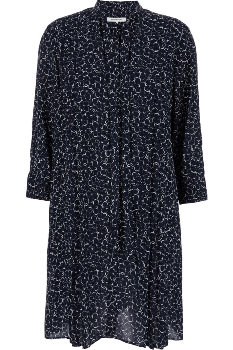 Fashion for Women Maison Kitsuné Blu Pleated Mini Dress In Viscose Woman