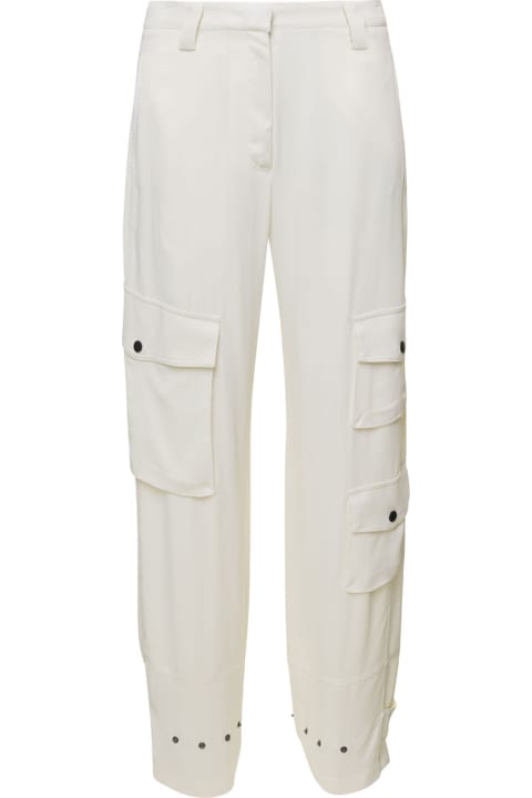 PT01 Pants & Shorts for Women PT01 White Giselle Cargo Pants In Viscose Woman