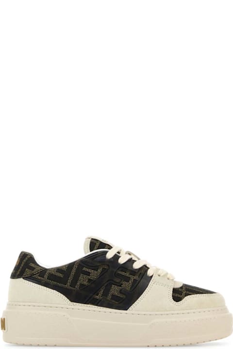Fendi Multicolor Suede And Fabric Match Sneakers