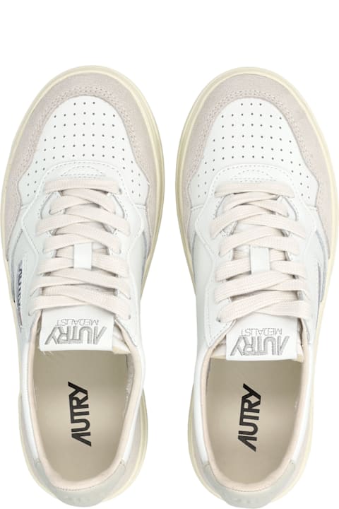 Autry Medalist Low White & Pelican Suede Woman's Sneakers