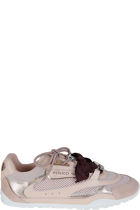 Pinko Yulia 01 - Sneaker Calf Leather/mesh/cow Suede Light Rose