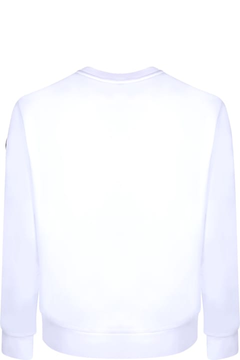 Fleeces & Tracksuits for Men Moncler White Sweatshirt With Front Logo