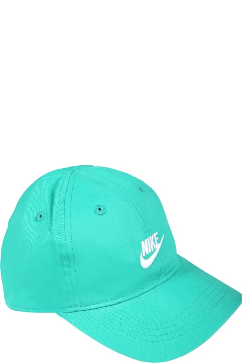 ボーイズ Nikeのアクセサリー＆ギフト Nike Green Hat With Visor For Kids With The Iconic Swoosh