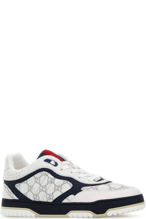Gucci Printed Leather Gucci Re-web Sneakers