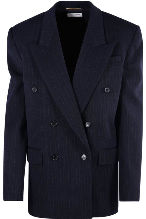 Coats & Jackets for Women Saint Laurent Double-breasted Striped Blazer