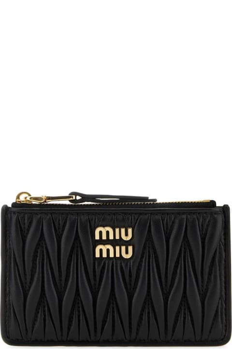Miu Miu for Women Miu Miu Black Leather Card Holder