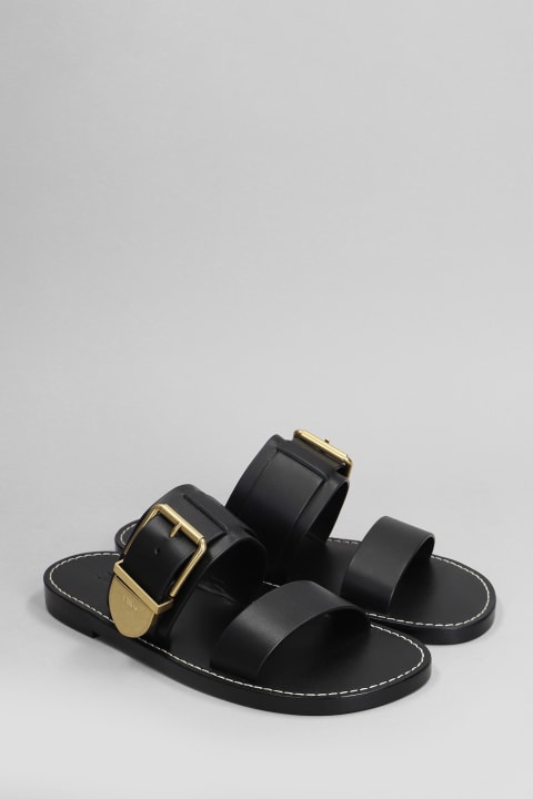 Sandals for Women Chloé Rebecca Flats In Black Leather