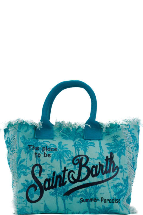 Totes for Women MC2 Saint Barth Vanity Saint Beach Bag In Light Blue Canvas