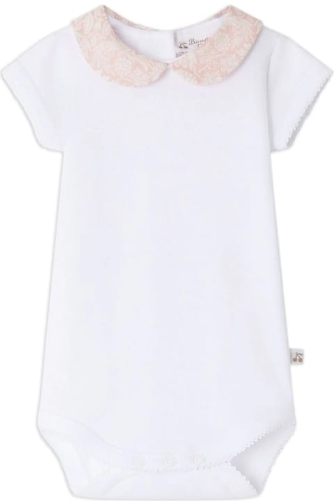 Bonpoint for Kids Bonpoint White And Pale Pink Calix Bodysuit