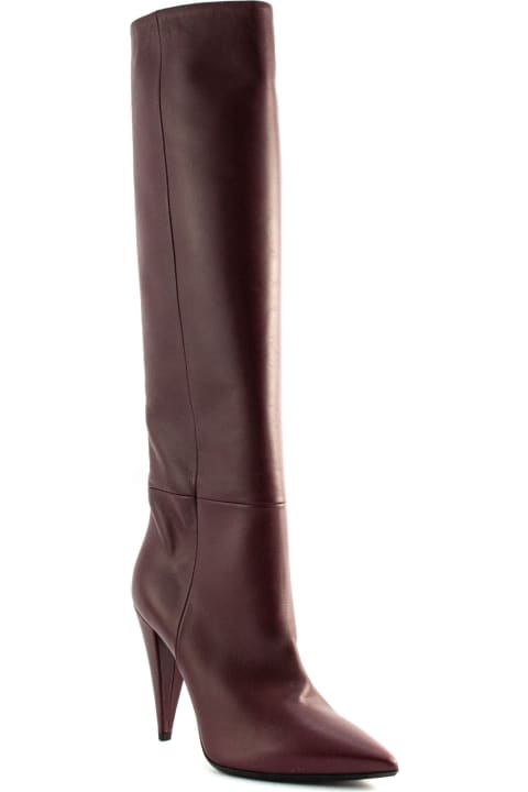 Bordeaux Leather High Boots