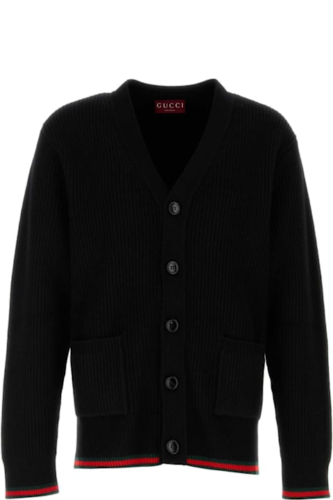 Gucci خصم على Men Gucci Black Wool Blend Cardigan