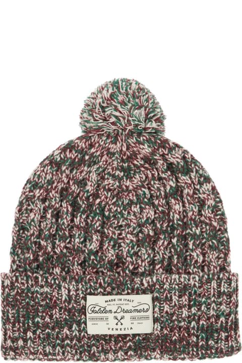 Golden Goose Coats & Jackets for Men Golden Goose Multicolor Wool Beanie Hat With Pom Pom.