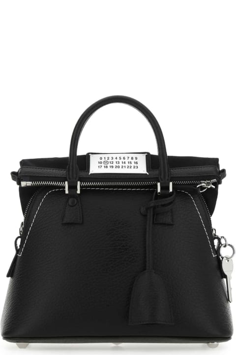 Fashion for Women Maison Margiela Black Leather Mini 5ac Handbag