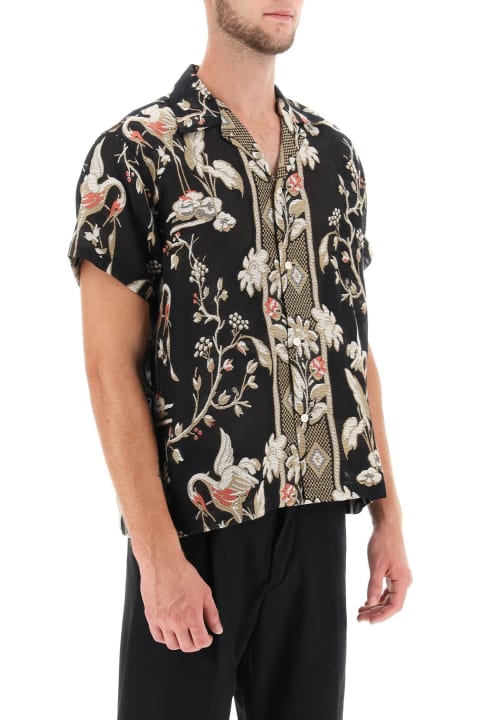 Bowling Shirt With Floral Motif