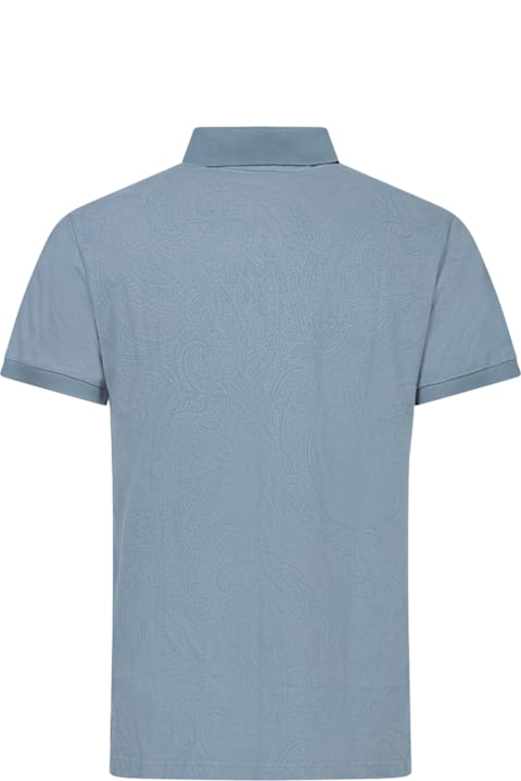 Etro Topwear for Men Etro Roma Print Blue Polo Shirt