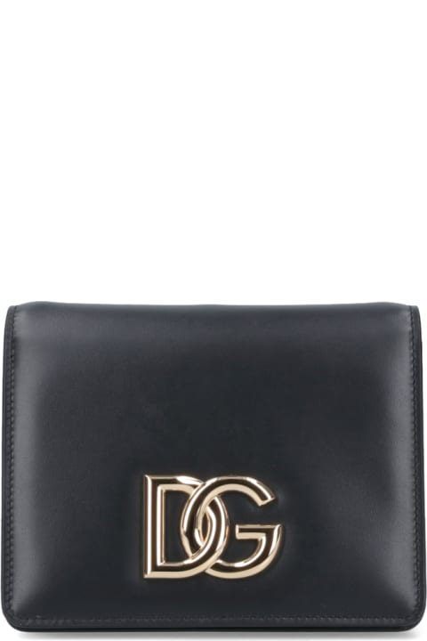 Clutches for Women Dolce & Gabbana Logo-plaque Foldover Top Crossbody Bag