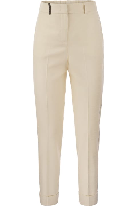 Peserico for Women Peserico Stretch Viscose Blend Canvas Trousers