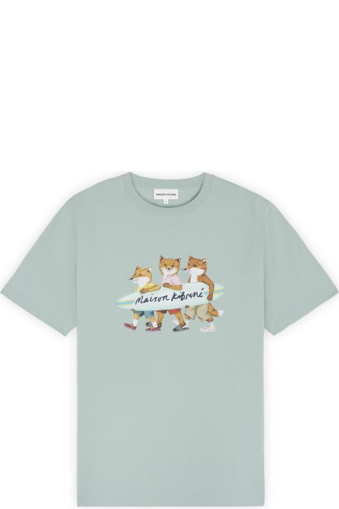 メンズ新着アイテム Maison Kitsuné Surfing Foxes Comfort Tee-shirt