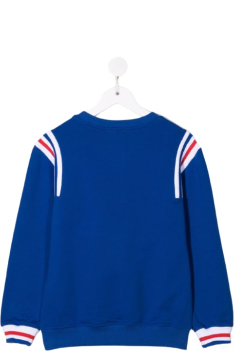 Moschino Kids Boy's Blue Cotton Sweatshirt With Logo Print