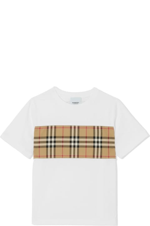 Burberry T-Shirts & Polo Shirts for Girls Burberry Cedar Checked Band T-shirt