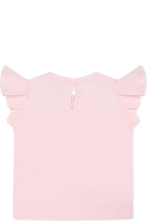 Monnalisa Topwear for Baby Boys Monnalisa Pink T-shirt For Baby Girl With Daises