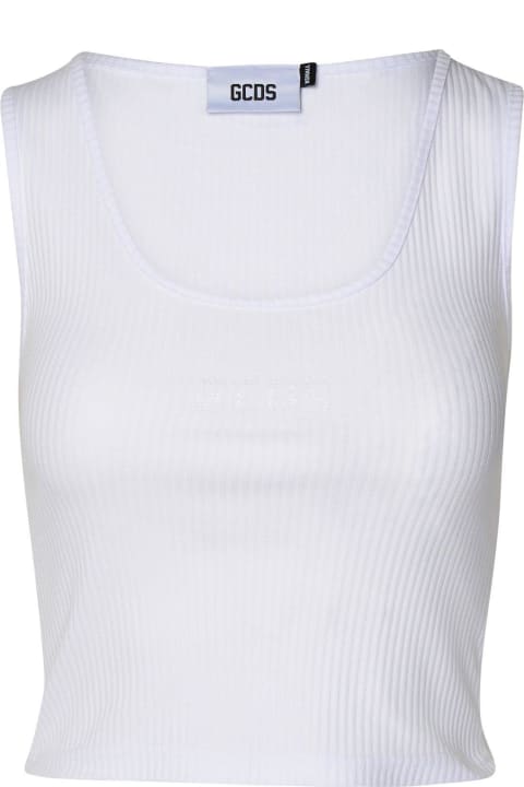 GCDS for Women GCDS U-neck Logo Embellished Sleeveless Ribbed Top
