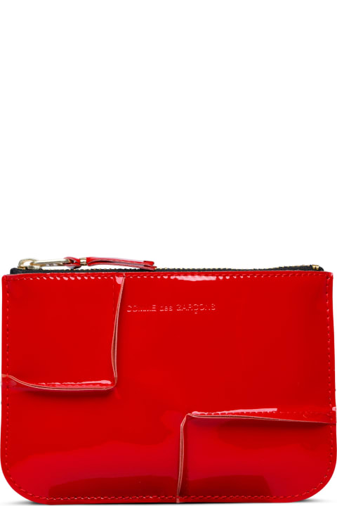 Comme des Garçons Wallet Women Comme des Garçons Wallet 'medley' Red Leather Card Holder