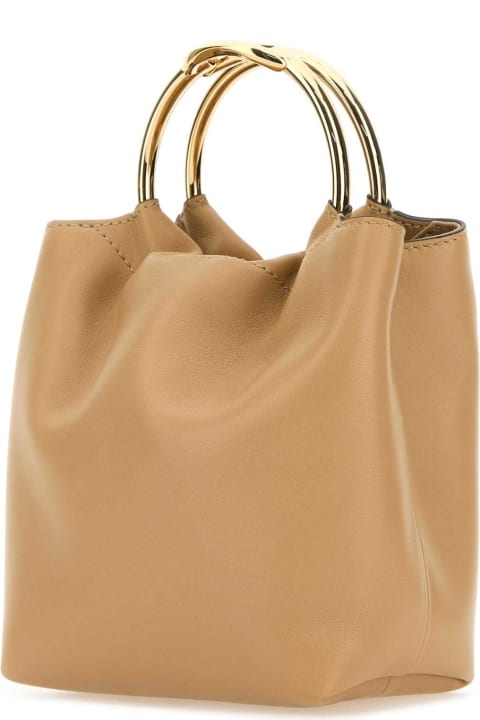 Shoulder Bags for Women Valentino Garavani Beige Leather Bucket Bag