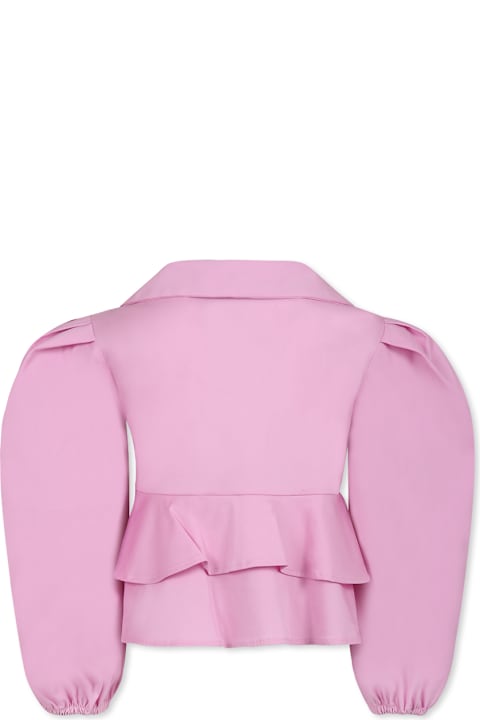 Homeware MSGM Pink Shirt For Girl With Logo