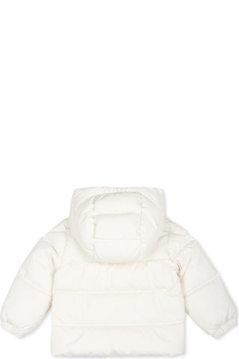 Moncler Coats & Jackets for Baby Girls Moncler Sharon White Down Jacket For Baby Girl With Logo