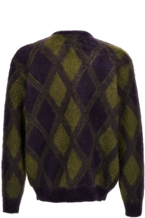 Needles Sweaters for Men Needles Diamond-shaped Mohair Cardigan