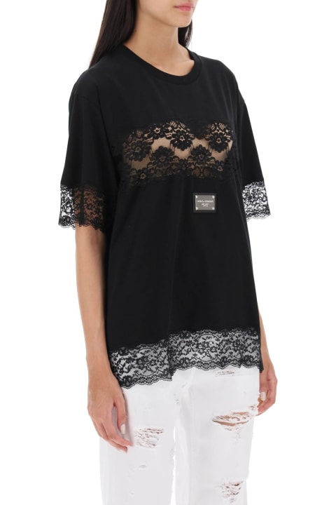 Dolce & Gabbana Clothing for Women Dolce & Gabbana T-shirt With Lace Inserts