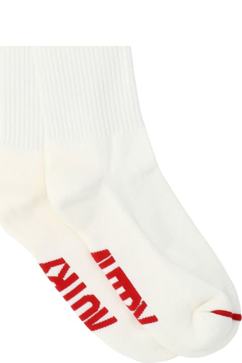 メンズ アンダーウェア Autry Logo Intarsia Socks