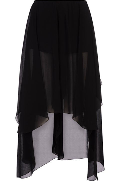 Chloé Pants & Shorts for Women Chloé Black Silk Georgette Ruffle Shorts