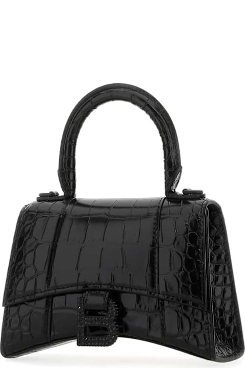 Homeware Balenciaga Black Leather Xs Hourglass Handbag