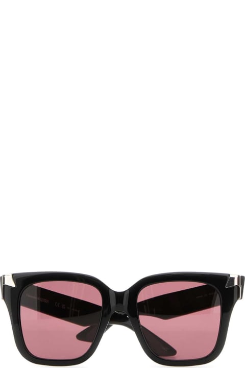 ウィメンズ Alexander McQueenのアイウェア Alexander McQueen Black Acetate Punk Rivet Sunglasses