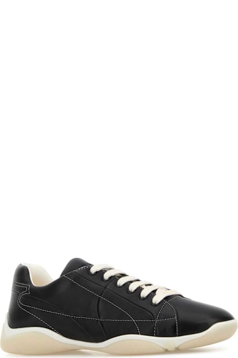 Prada for Kids Prada Black Nappa Leather Sneakers